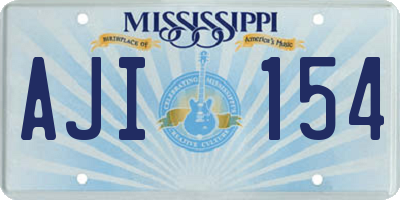 MS license plate AJI154