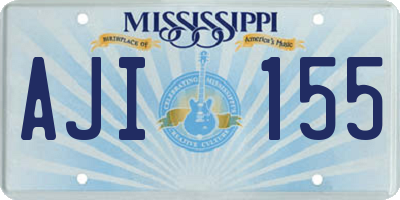 MS license plate AJI155