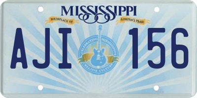 MS license plate AJI156