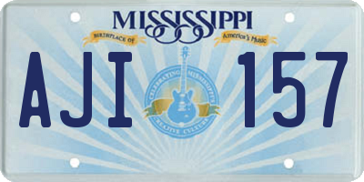 MS license plate AJI157