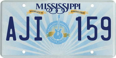 MS license plate AJI159
