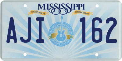 MS license plate AJI162