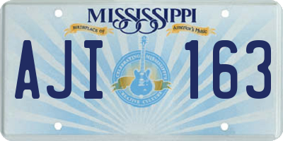 MS license plate AJI163