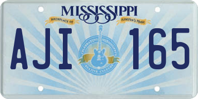 MS license plate AJI165