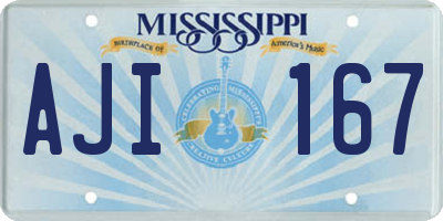 MS license plate AJI167