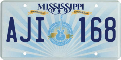MS license plate AJI168