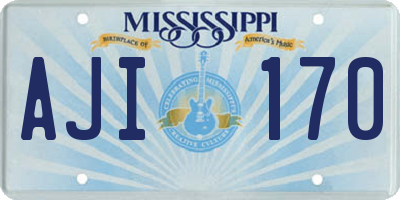 MS license plate AJI170