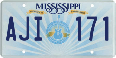 MS license plate AJI171