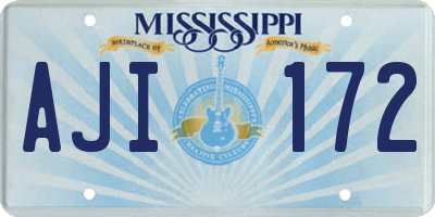 MS license plate AJI172