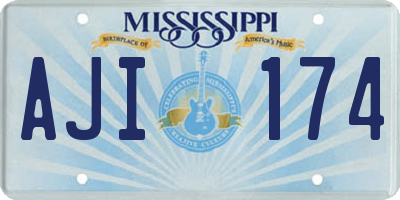 MS license plate AJI174