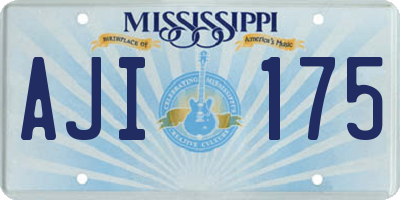 MS license plate AJI175
