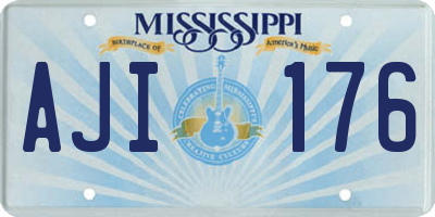 MS license plate AJI176