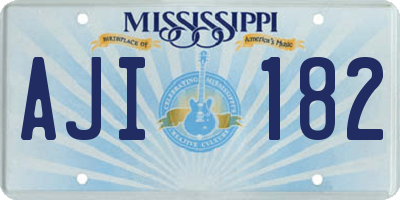 MS license plate AJI182