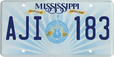 MS license plate AJI183