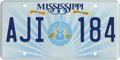 MS license plate AJI184
