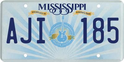 MS license plate AJI185