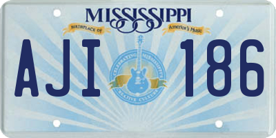 MS license plate AJI186