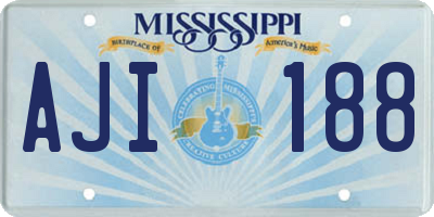 MS license plate AJI188