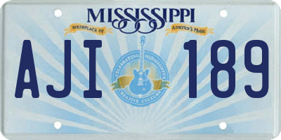 MS license plate AJI189