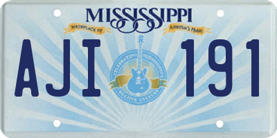 MS license plate AJI191