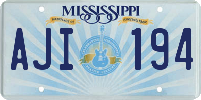 MS license plate AJI194