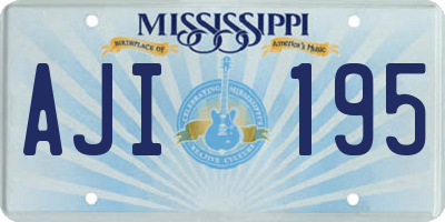 MS license plate AJI195