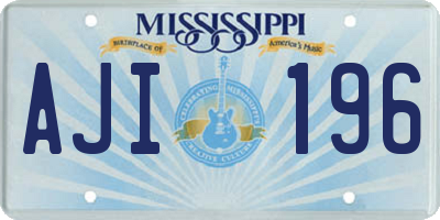 MS license plate AJI196
