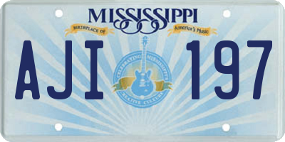 MS license plate AJI197