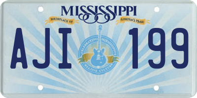 MS license plate AJI199