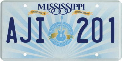 MS license plate AJI201