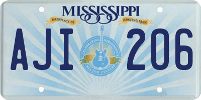 MS license plate AJI206