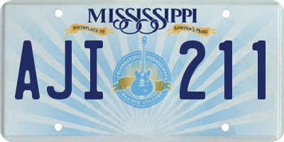 MS license plate AJI211