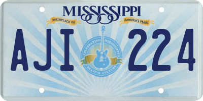MS license plate AJI224