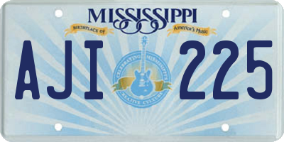 MS license plate AJI225