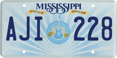 MS license plate AJI228