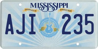MS license plate AJI235