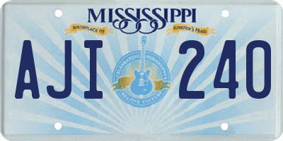 MS license plate AJI240