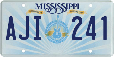 MS license plate AJI241