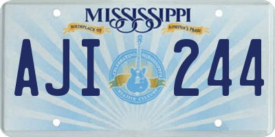 MS license plate AJI244