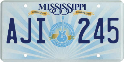 MS license plate AJI245
