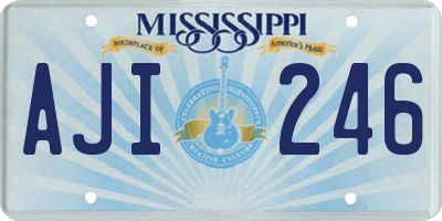 MS license plate AJI246
