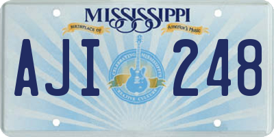 MS license plate AJI248