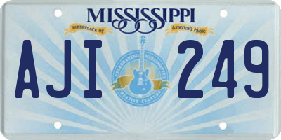MS license plate AJI249