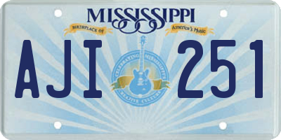 MS license plate AJI251