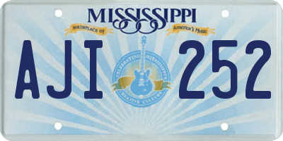 MS license plate AJI252