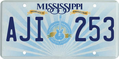 MS license plate AJI253