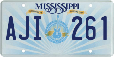 MS license plate AJI261