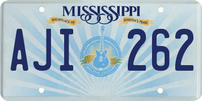 MS license plate AJI262