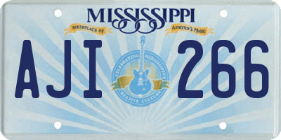 MS license plate AJI266