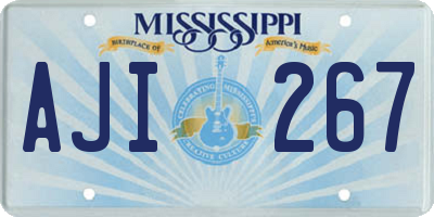 MS license plate AJI267